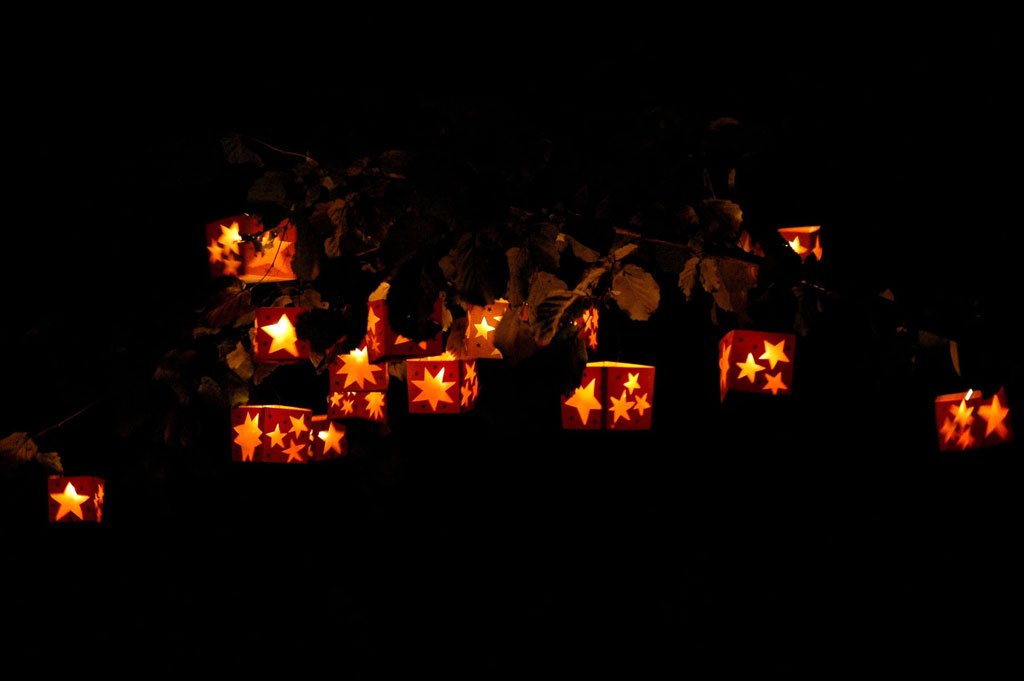 Die kunstvollen Lampions an den Haselruten sorgen für eine unglaubliche Stimmung und machen gemeinsam mit dem Bachfischet-Lied die Tradition zu einem Gesamtkunstwerk © Roger Gryzlak, Aarau 2009