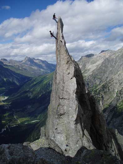 Klettern auf der Albigna Fiamma (2446m), 3. Juli 2015 © Bruno Hasler