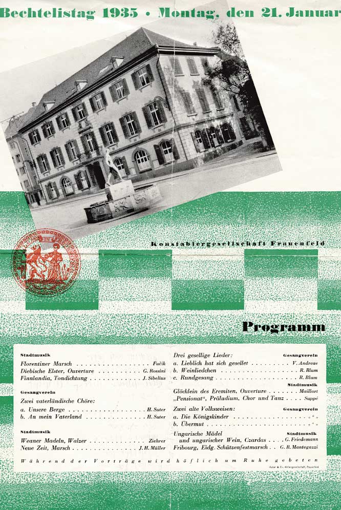 Das gedruckte Programm aus dem Jahre 1935 © Bürgergemeinde Frauenfeld