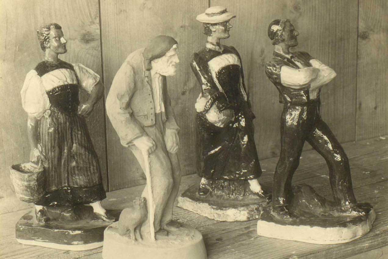 Heimberg, 1917: Moderne Figuren, ausgeführt von H. Schmalz, Bildhauer © Hermann Stauder/Fotostiftung Schweiz