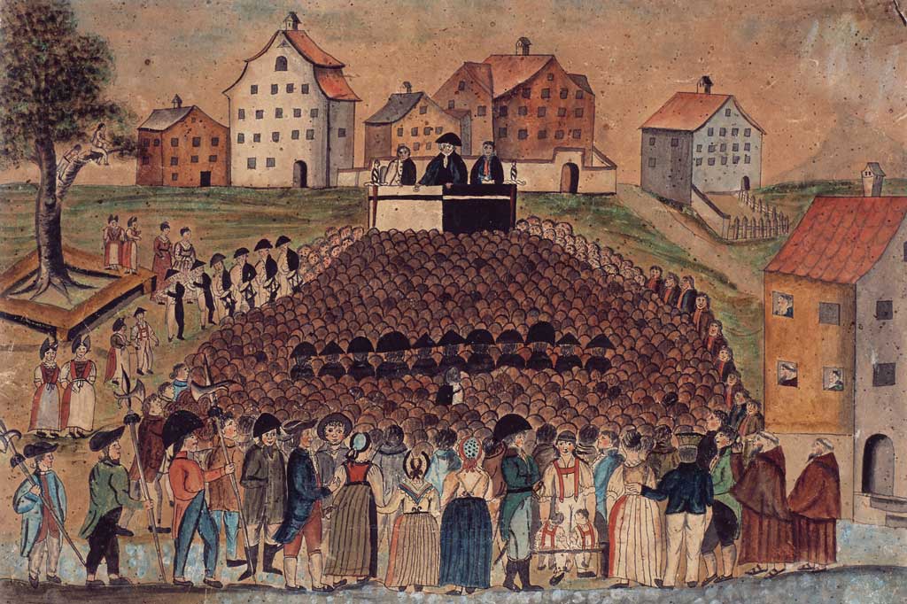 Anonym: Die Landsgemeinde von Appenzell, Ende 18. Jahrhundert, Aquarell © Marc Hutter/Museum Appenzell, 2002