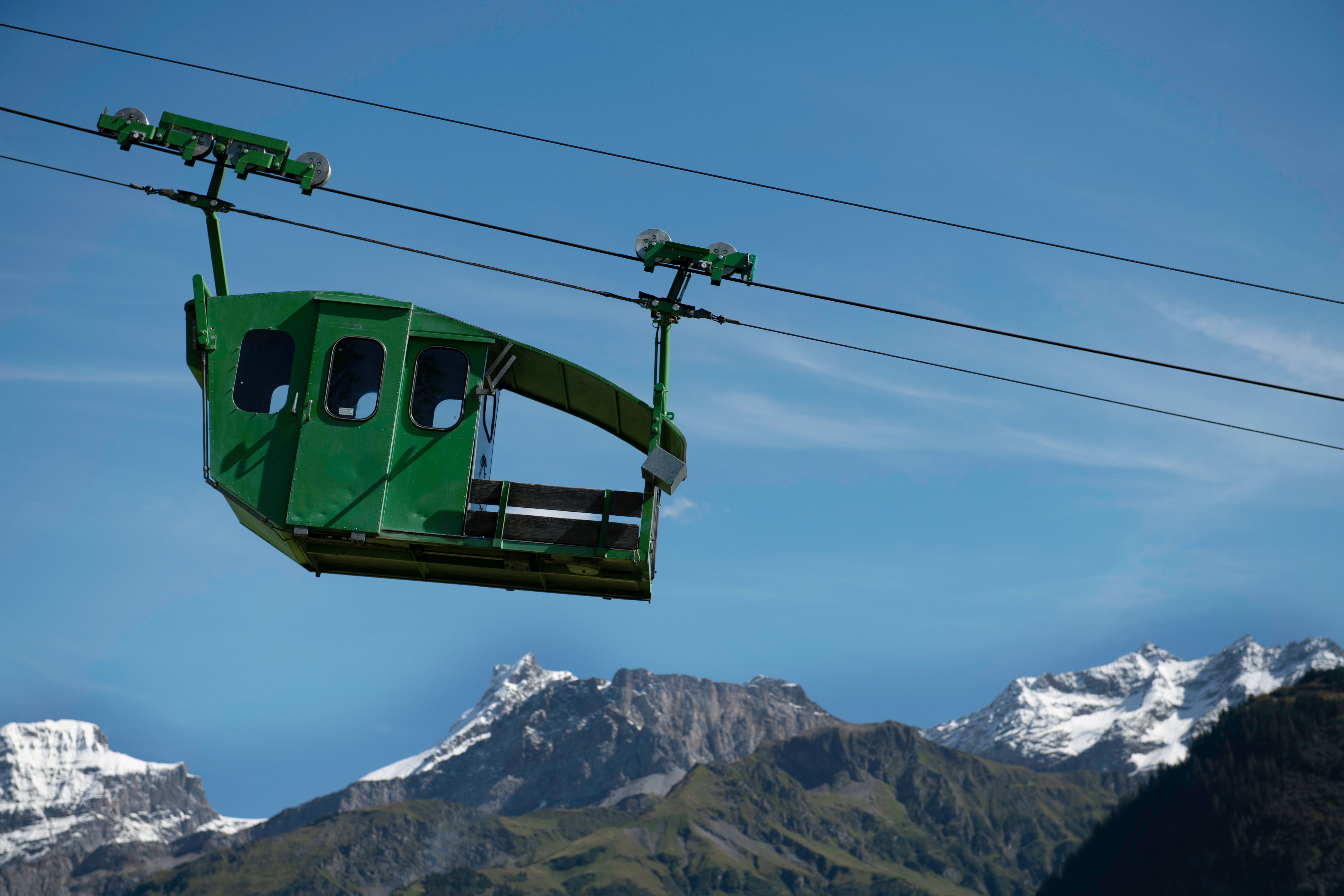 Eines der zahlreichen «Niederberger-Schiffli», das heute noch im Kanton Uri in Betrieb ist: Luftseilbahn Chipfen-Tristel (Spiringen, UR, 2020) © Angel Sanchez