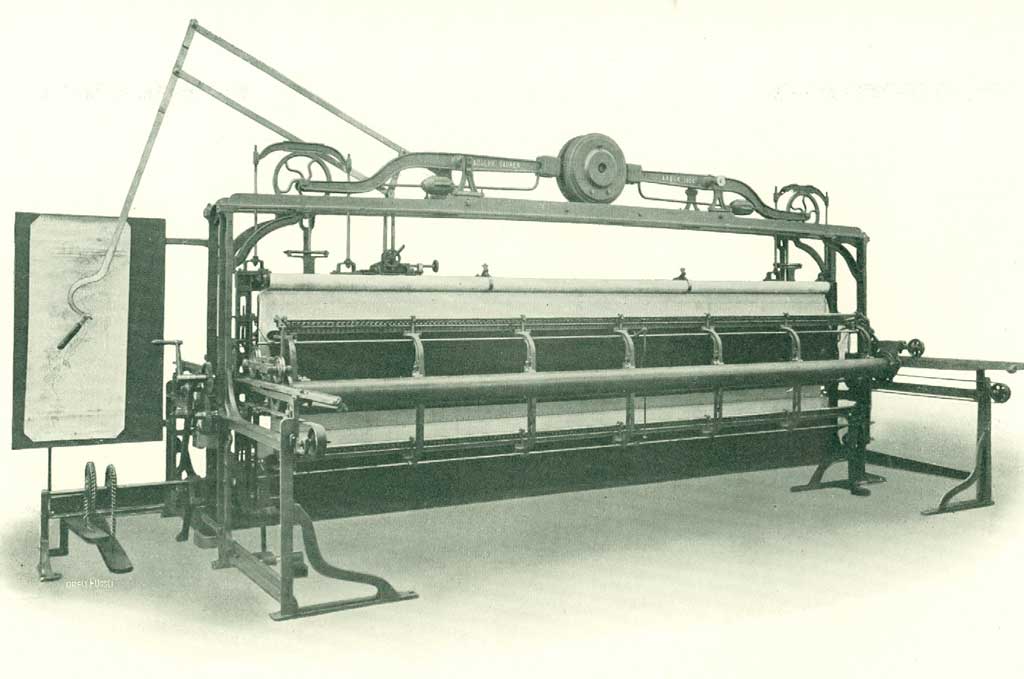 Handstickmaschine Weltausstellung Paris 1900 © Textilmuseum St.Gallen