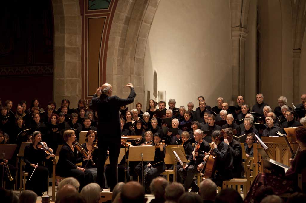 Christoph Kobelt with the Kantorei choir in Winterthur city church. © Christoph Kobelt, undatiert