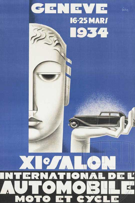 Henri Fehr: Geneva, 16-25 March 1934, 11th International Automobile, Motorcycle and Bicycle Show, Geneva, 1934 © Bibliothèque de Genève