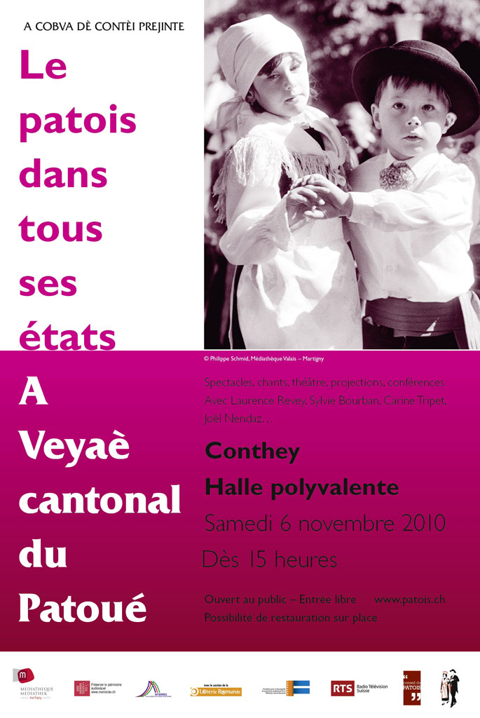 Poster for the cantonal patois festival, Conthey, 6 November 2010 © Médiathèque Valais, Martigny