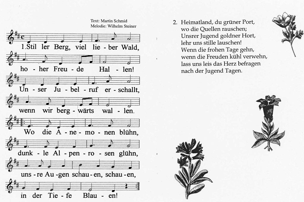The traditional Chur May pastures song © Martin Schmid (Text), Wilhelm Steiner (Melodie)/Stadtschule Chur, 1926