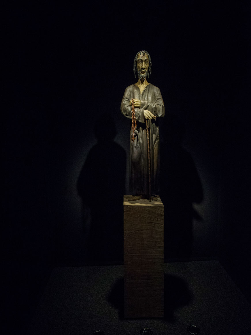 Sculpture de Saint Nicolas de Flüe fait selon un model médieval, 2017 © S. Kathriner/Bruder Klausen Stiftung