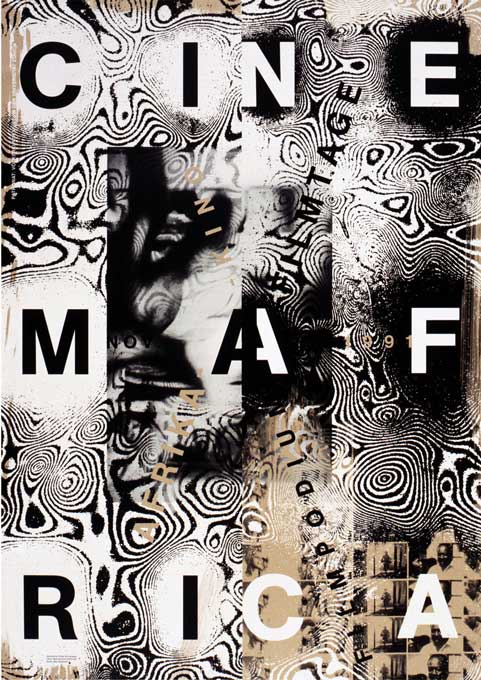 Ralph Schraivogel: «Cinemafrica» (sérigraphie, papier d’emballage, 1991) pour les journées du cinéma africains (Filmpodium Zürich) © Ralph Schraivogel/Filmpodium Zürich