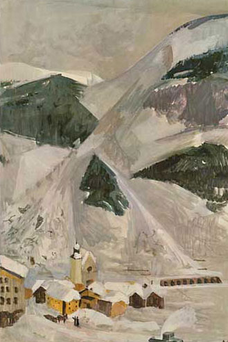 Avalanche, affiche scolaire d’Albert Chavaz, vers 1940 © Musée d’histoire du Valais, Sion