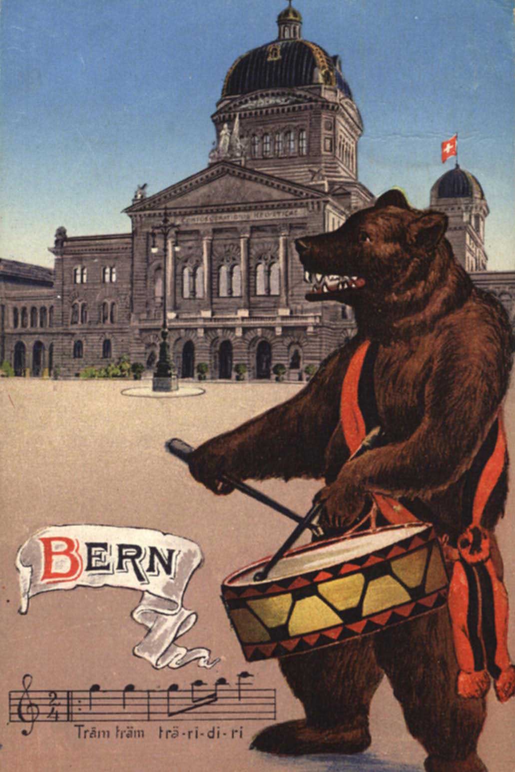 Carte postale de la fosse aux ours © Musée historique de Berne