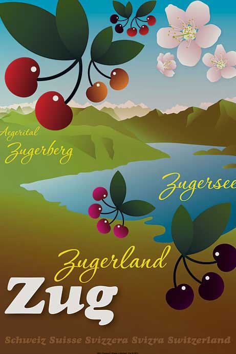 Ueli Kleeb et Caroline Lötscher, 2009 : affiche pour le groupement d’intérêts © Ueli Kleeb und Caroline Lötscher (Gestaltung)/IG Zuger Chriesi