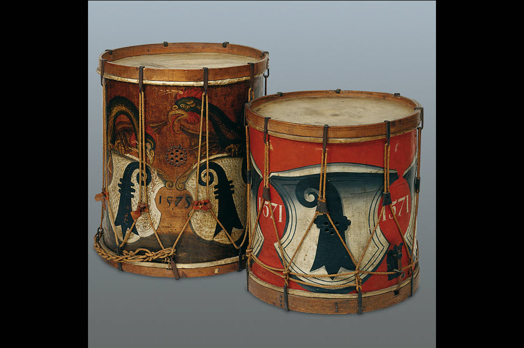 Tamburi rullanti, Basilea, 1575 e 1571 © P. Portner/Historisches Museum Basel