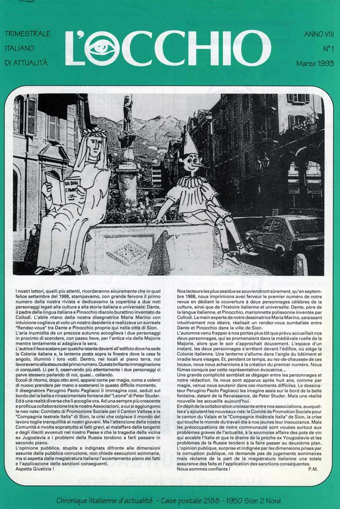L’Occhio, rivista degli italiani di Sion, n. 1, marzo 1993