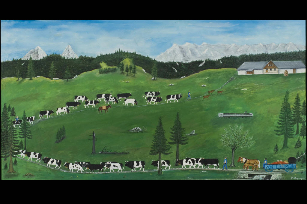 Joseph Dupasquier: Poya a Motélon, olio su legno, 1976, 120 x 210 cm © Musée gruérien, Bulle
