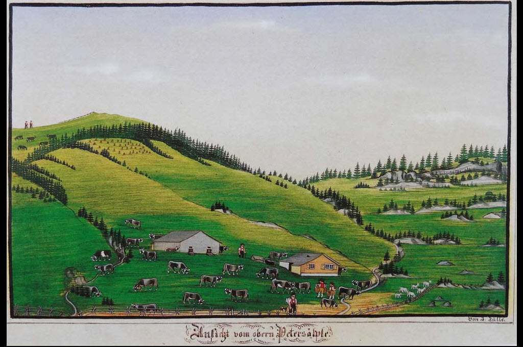 Johannes Zülle: Ansicht vom obern Petersälple, 1920 ca. © Stiftung für Appenzellische Volkskunde, Herisau