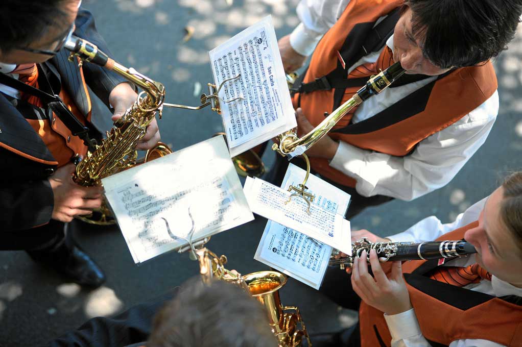Festa Federale di Musica 2011, San Gallo: formazione musicale in strada © swiss-image.ch/Andy Mettler