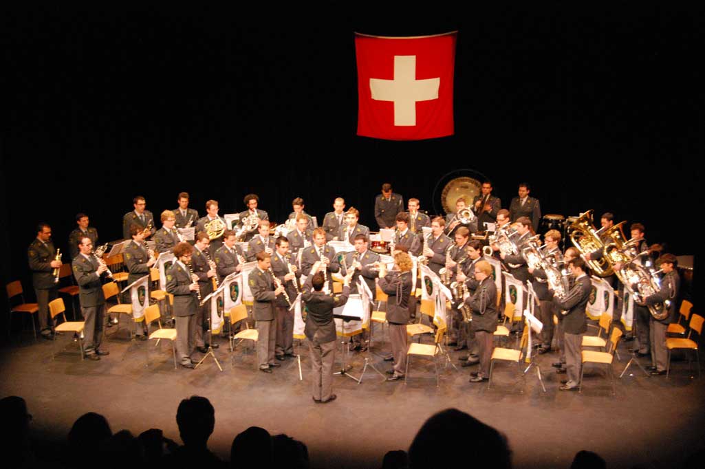 Concerto in sala della «Fanfare brigade infanterie 2» a Cossonay, VD © Centro di competenza della musica militare