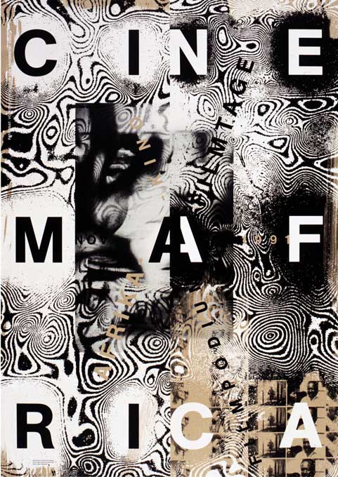 Ralph Schraivogel: «Cinemafrica» (serigrafia, palpiri da pacs, 1991) per ils dis da film da l'Africa (Filmpodium da Turitg) © Ralph Schraivogel/Filmpodium Zürich