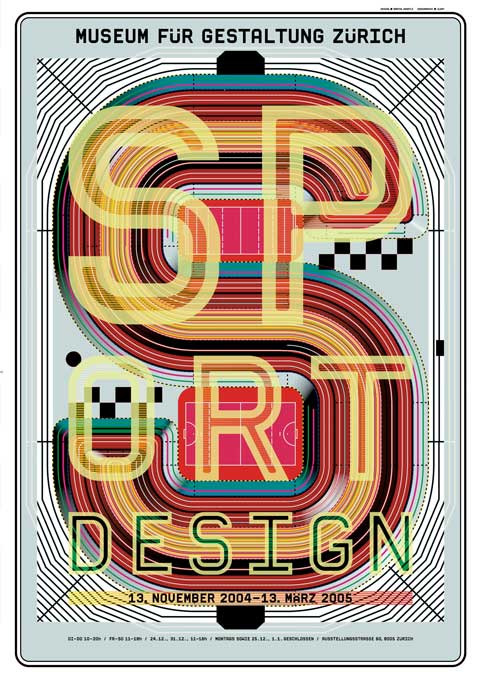 Martin Woodtli: «Sportdesign» (serigrafia, 2004) per il Museum da furmaziun, Turitg © Martin Woodtli/Museum für Gestaltung Zürich