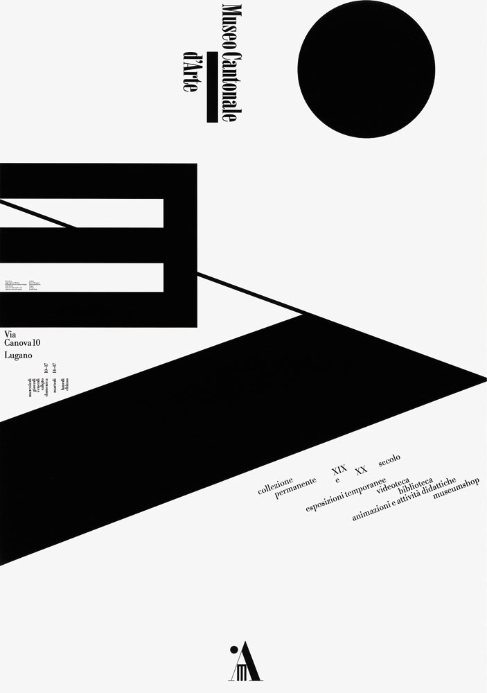 Bruno Monguzzi: Placat (offset, 1999) per il Museum chantunal d'art, Lugano © Bruno Monguzzi/museo cantonale d'arte lugano