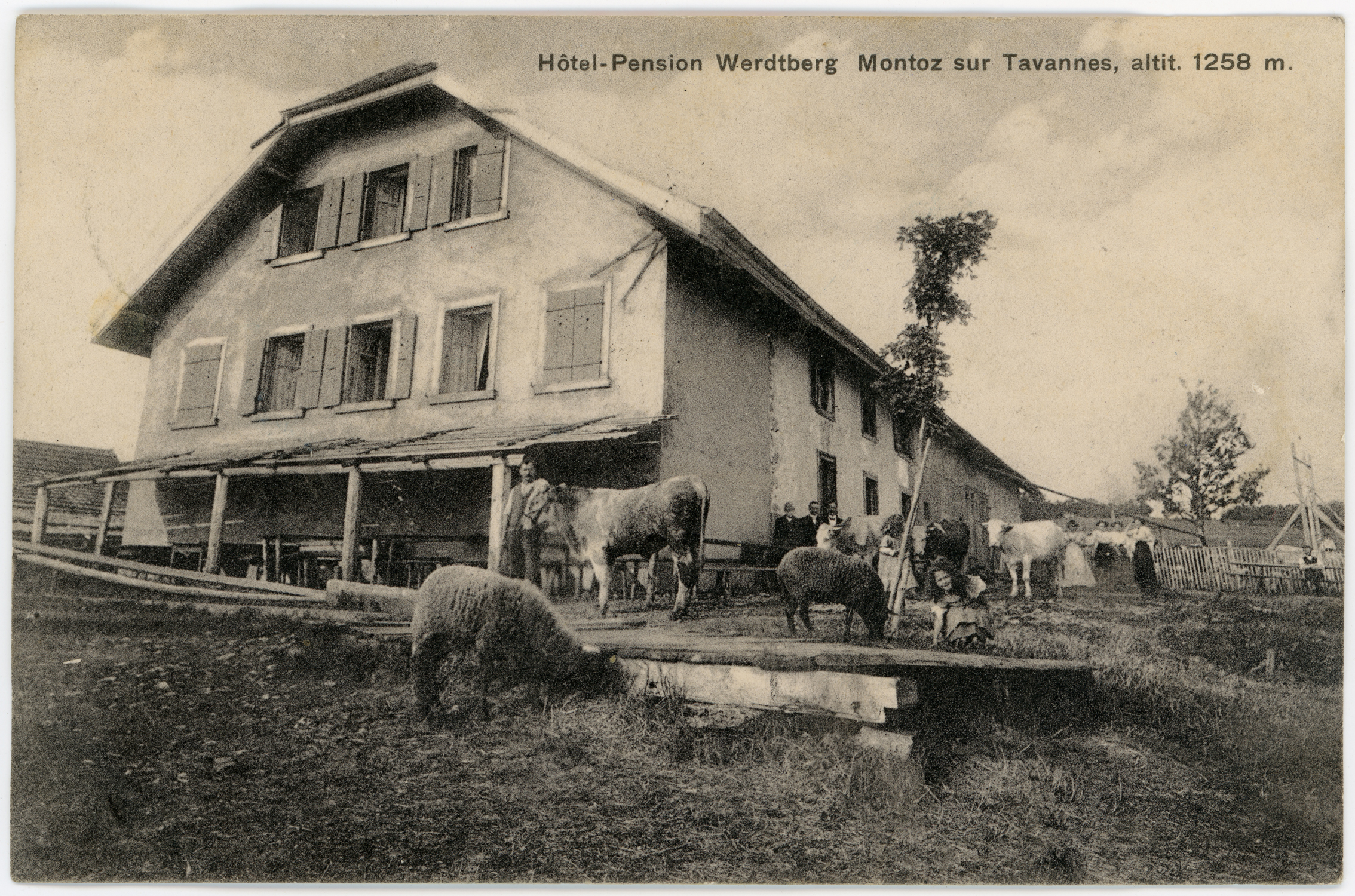 La «métairie», sias vatgas e sias nursas, Métairie de La Werdtberg, Montoz, Reconvilier, ca. 1912 © Mémoires d’Ici, Fonds Roland Choffat