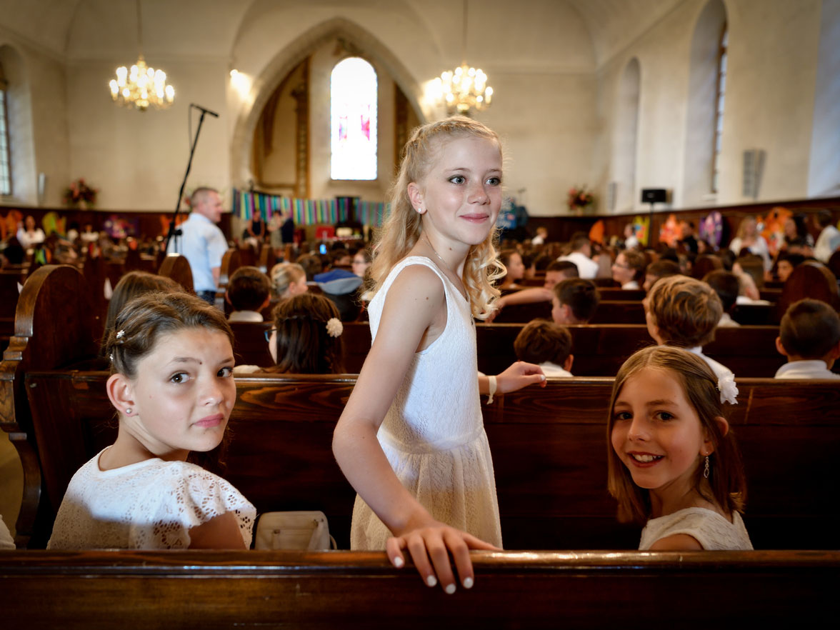 La ceremonia per las scolas primaras en la baselgia da lingua tudestga (Solennité da Murten, 2016) © Museum Murten/Carly Rappo