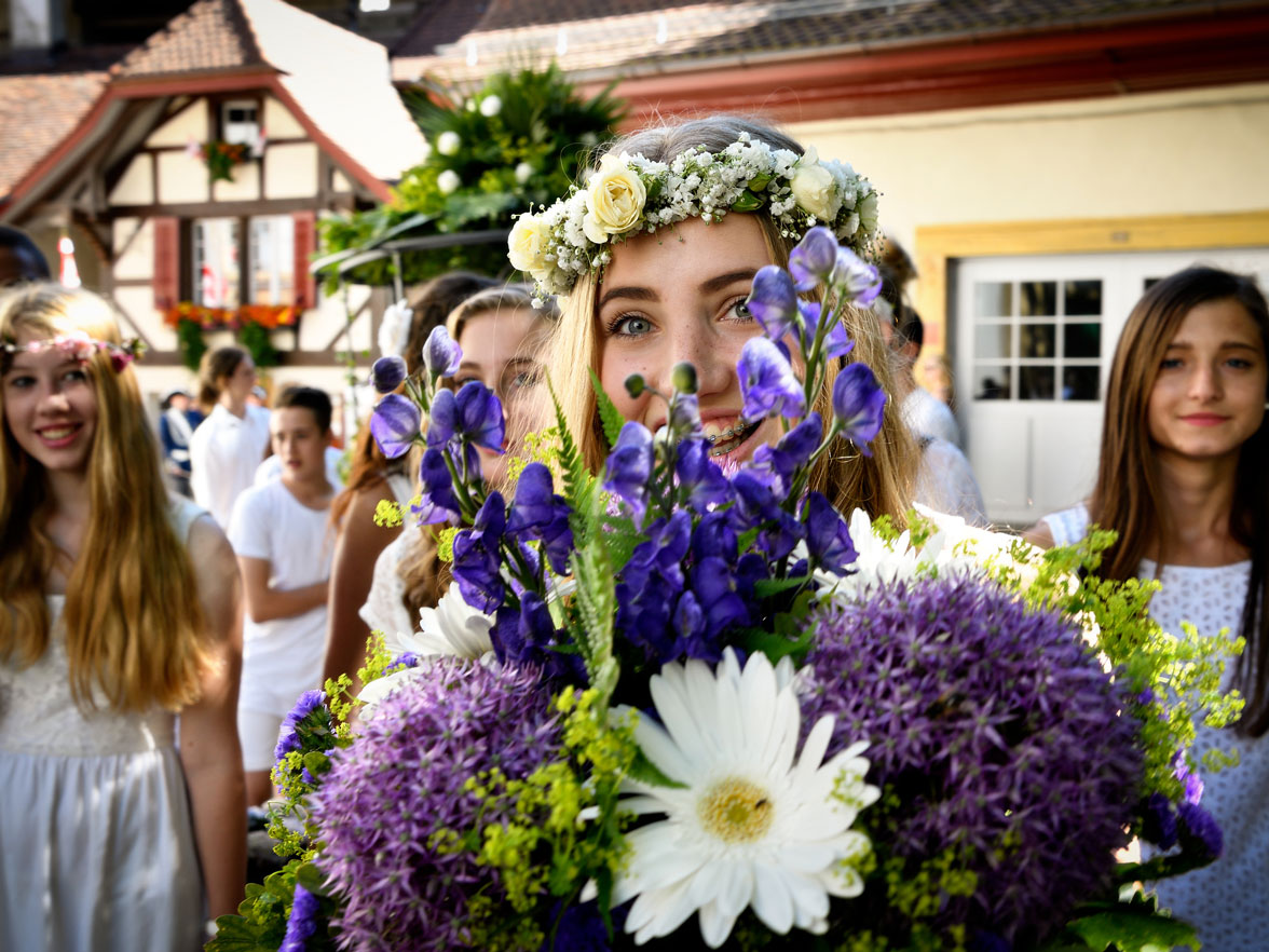 Il cortegi da festa la bunura en la citad veglia (Solennité da Murten, 2016) © Museum Murten/Carly Rappo