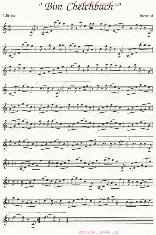 Manfred Bohnet (notas per tschivlitgas), Rolf Wyden (notas per tamburs): Bim Chelchbach, 1991 © Manfred Bohnet, Rolf Wyden/Archives Manfred Bohnet, Zeneggen